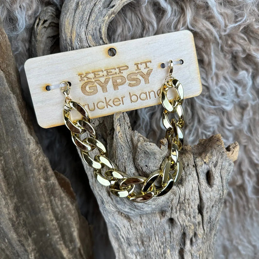 Trucker Hat Chunky Chain Band Gold