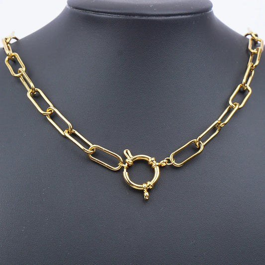 Anchor Clasp Necklace Stainless Steel Heavy Duty Chain Necklace For Women Gold/Silver Color Metal Chunky Chain Choker