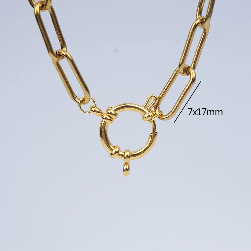Anchor Clasp Necklace Stainless Steel Heavy Duty Chain Necklace For Women Gold/Silver Color Metal Chunky Chain Choker