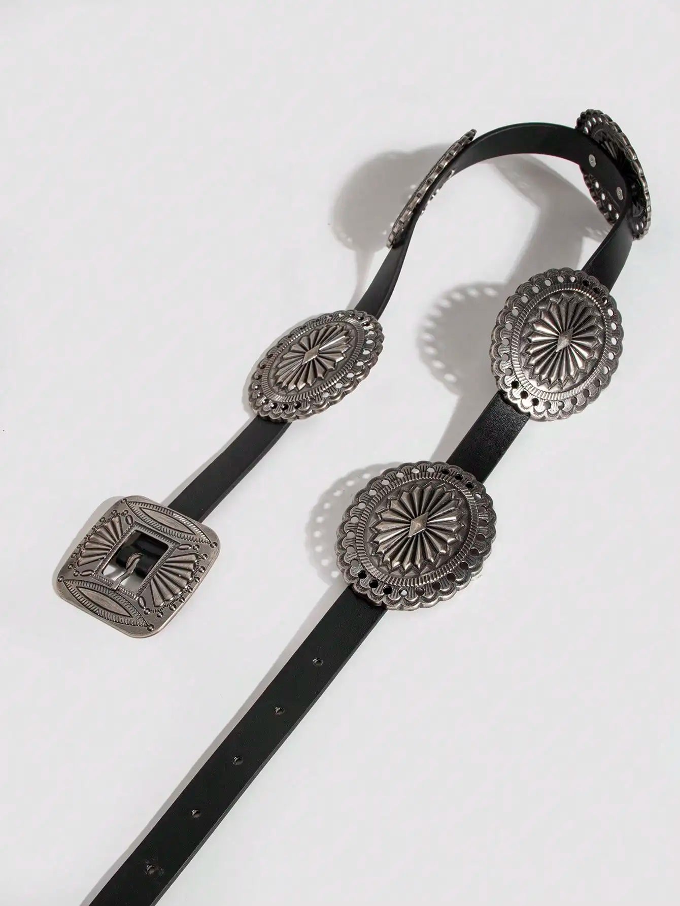 Women's Punk Style Metal Carved Accessory Cowboy Cowgirl Heavy Duty Belt Boho