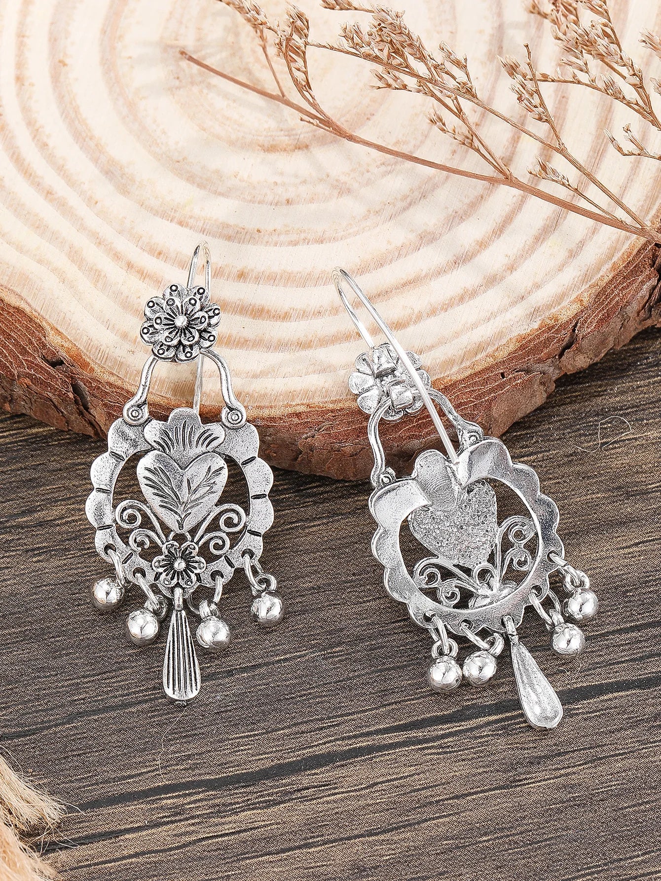 Bohemian Heart Water Drop Earrings