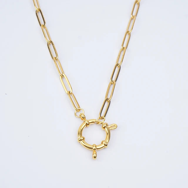 Anchor Clasp Necklace Stainless Steel Heavy Duty Chain Necklace For Women Gold/Silver Color Metal Chunky Chain Choker