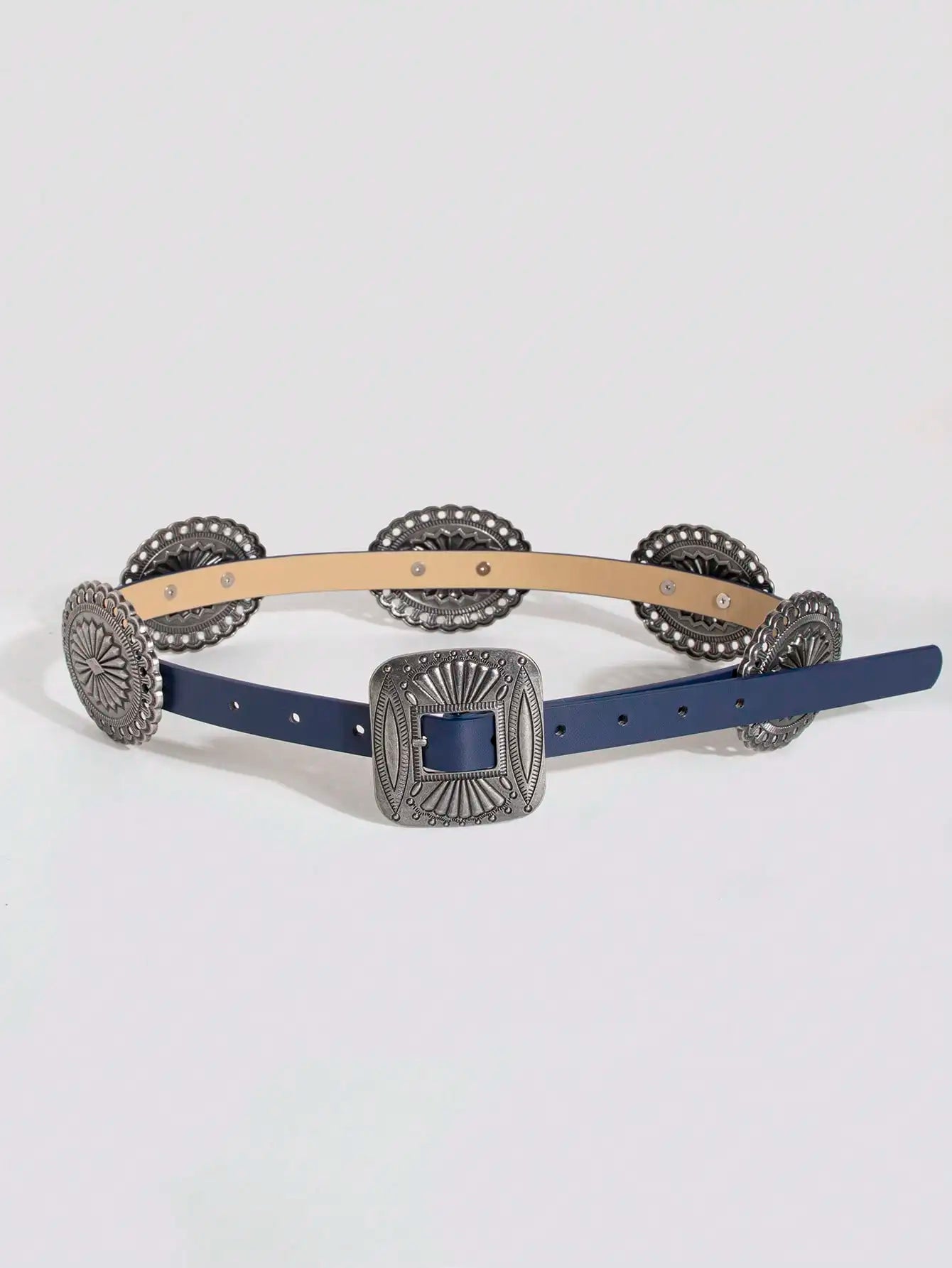 Women's Punk Style Metal Carved Accessory Cowboy Cowgirl Heavy Duty Belt Boho