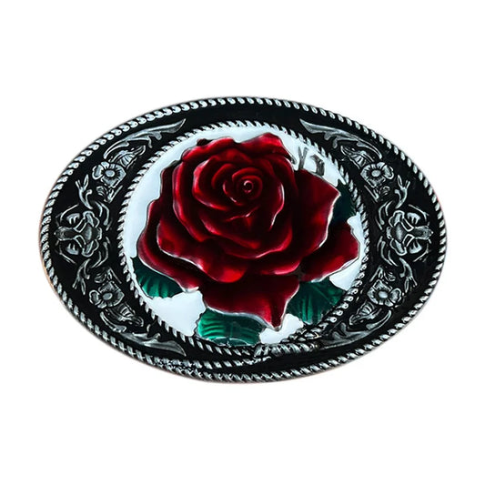 Rose Belt Buckle Western Cowgirl Cowboy