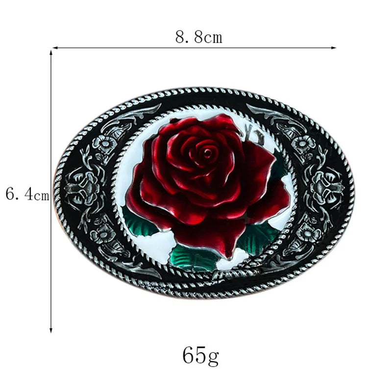 Rose Belt Buckle Western Cowgirl Cowboy