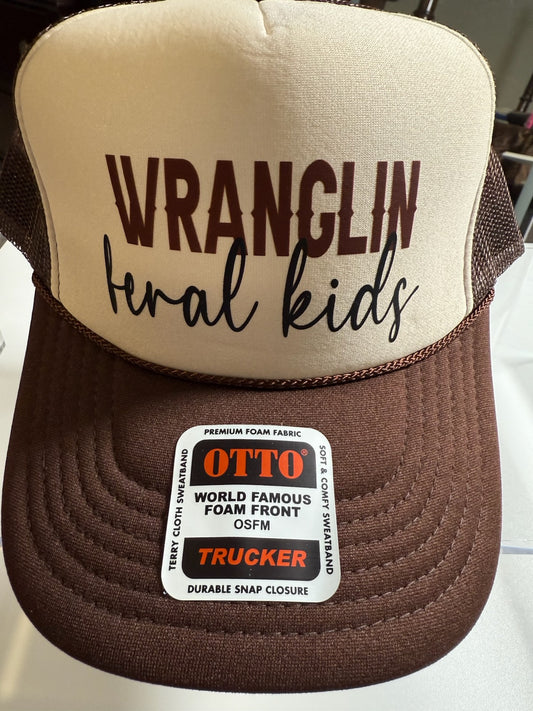 Wranglin' Feral Kids Funny Trucker Hat