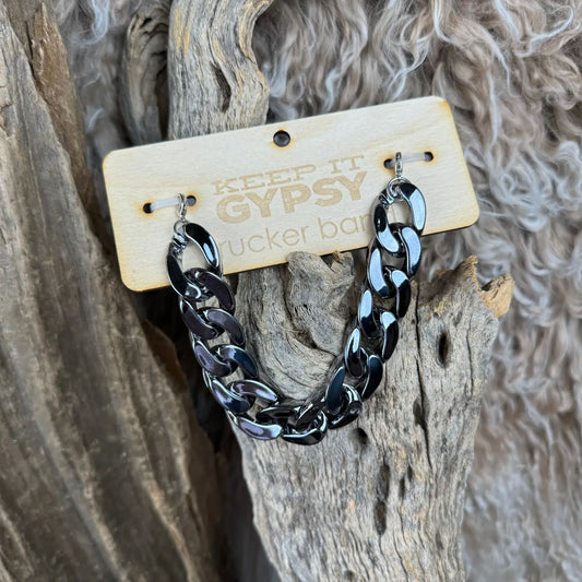 Trucker Hat Band Chunky Black Chain