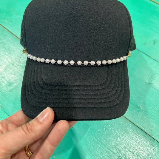 Pearl Trucker Hat Chain | Hat Band | Hat Chain | Cap Jewelry