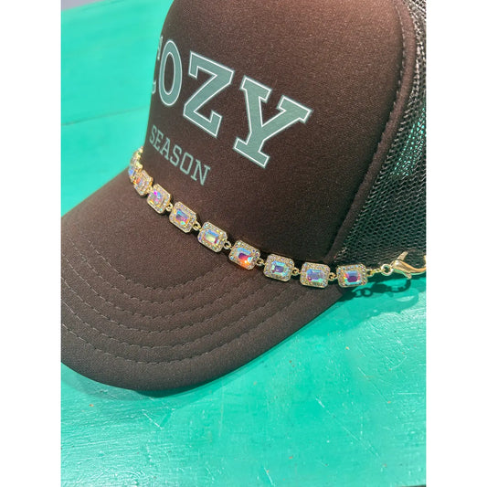 Large Rhinestone Studded Trucker Hat Chain |Hat Bar| Sparkle