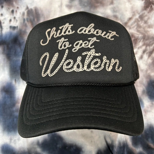 Shits About To Get Western Trucker Hat | Western Cap | Rodeo