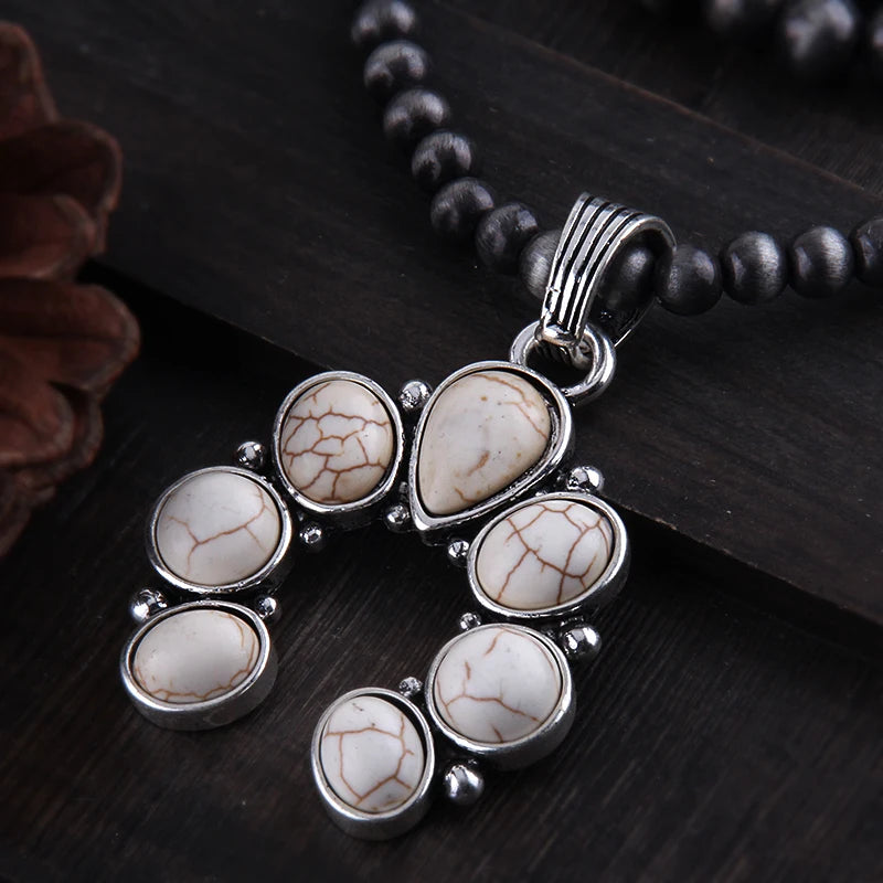 Boho Jewelry 3 Layer Squash Moon Metal Stones Necklaces Women Bohemia Necklace