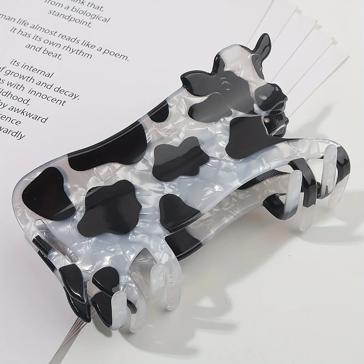 Cow Print Hair Clip
