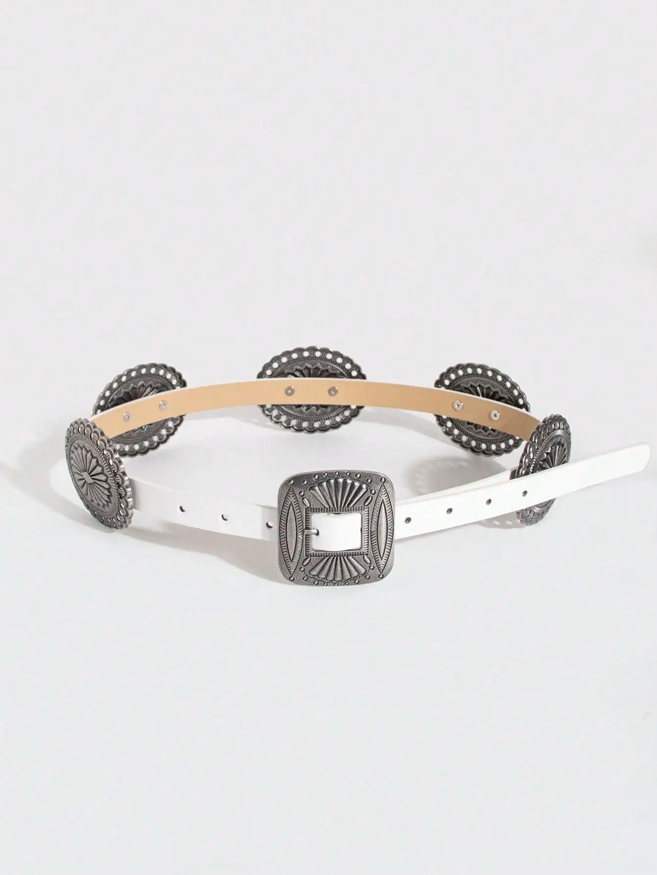Women's Punk Style Metal Carved Accessory Cowboy Cowgirl Heavy Duty Belt Boho