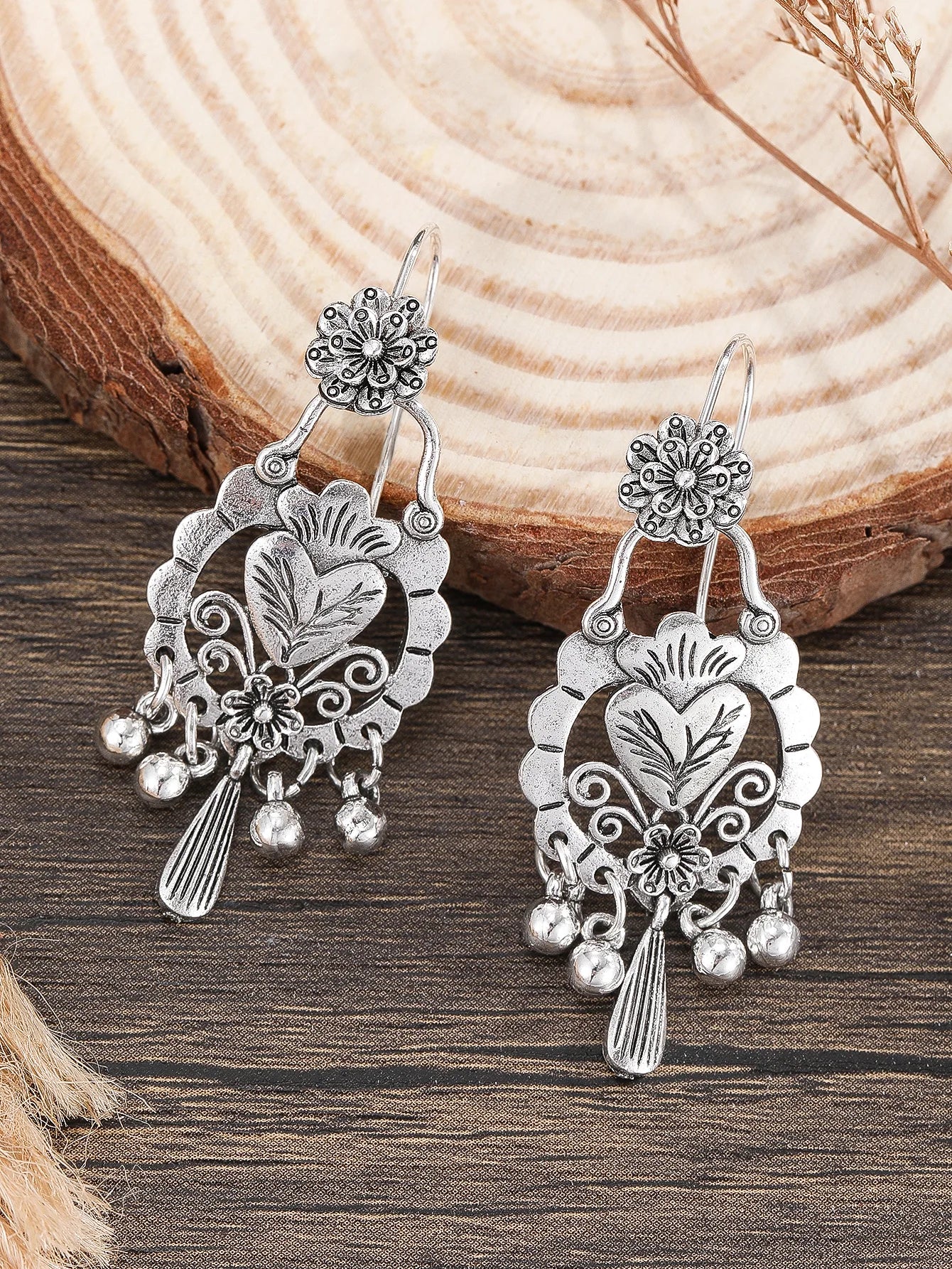 Bohemian Heart Water Drop Earrings
