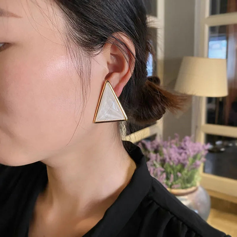 Retro Style Geometric Triangle  Earrings