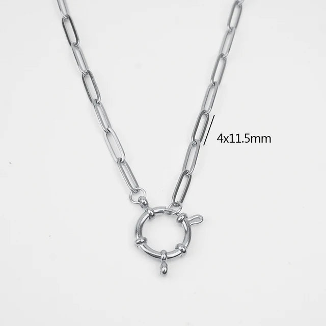 Anchor Clasp Necklace Stainless Steel Heavy Duty Chain Necklace For Women Gold/Silver Color Metal Chunky Chain Choker