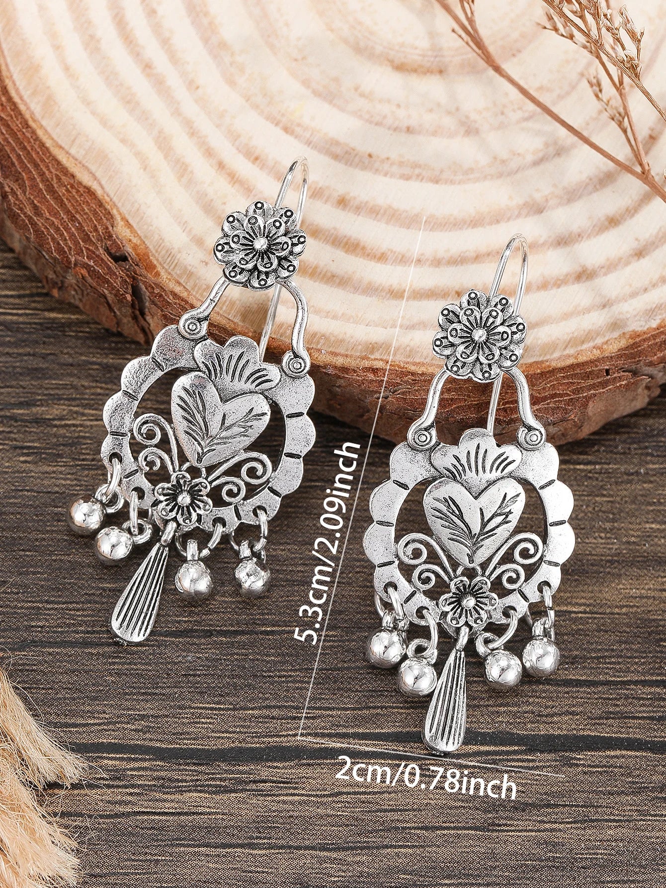Bohemian Heart Water Drop Earrings