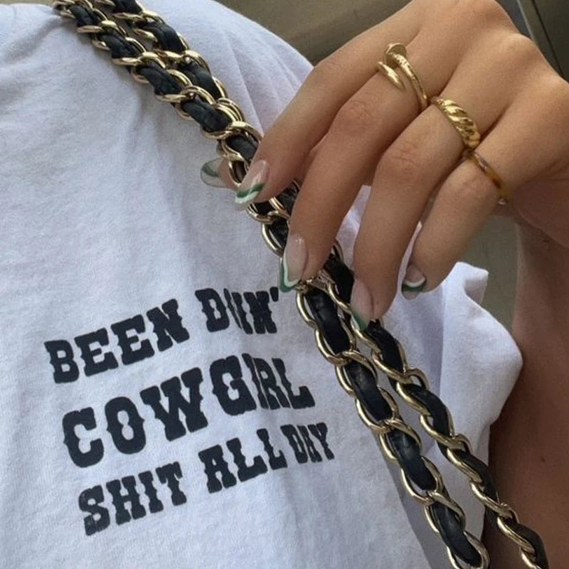 Been Doin' Cowgirl Shit All Day Letter Print Sassy Cute T Shirt  Western Country