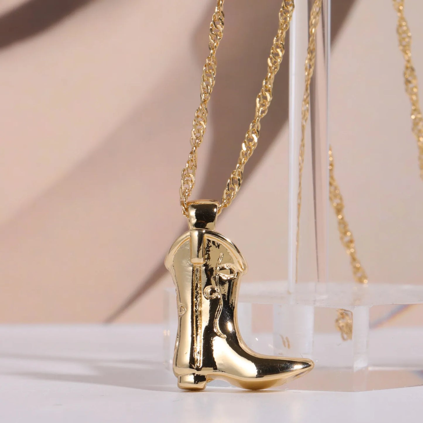 COWBOY BOOT Western Cowboy Boot Necklace