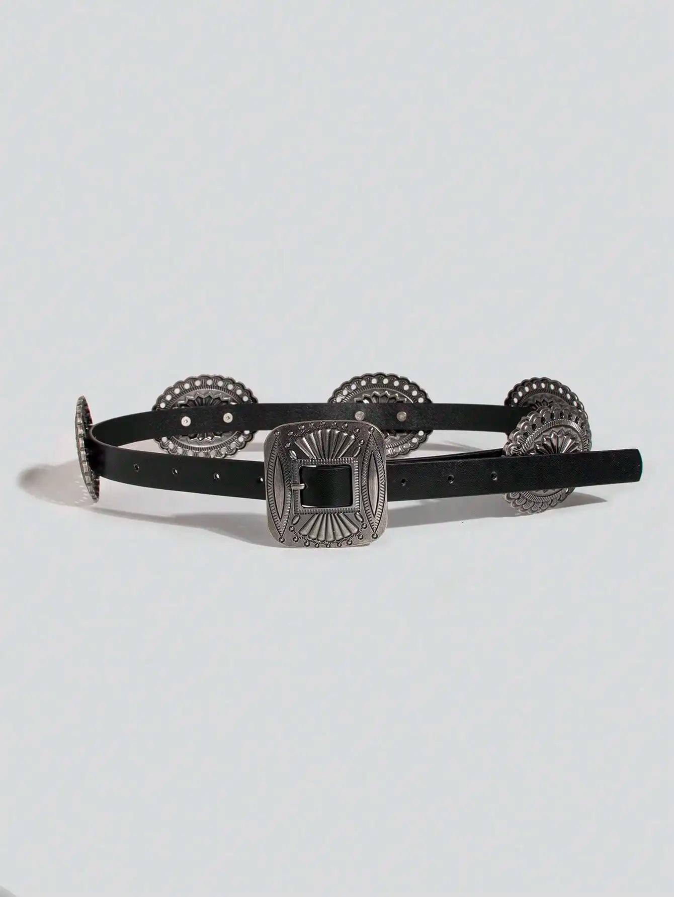Women's Punk Style Metal Carved Accessory Cowboy Cowgirl Heavy Duty Belt Boho