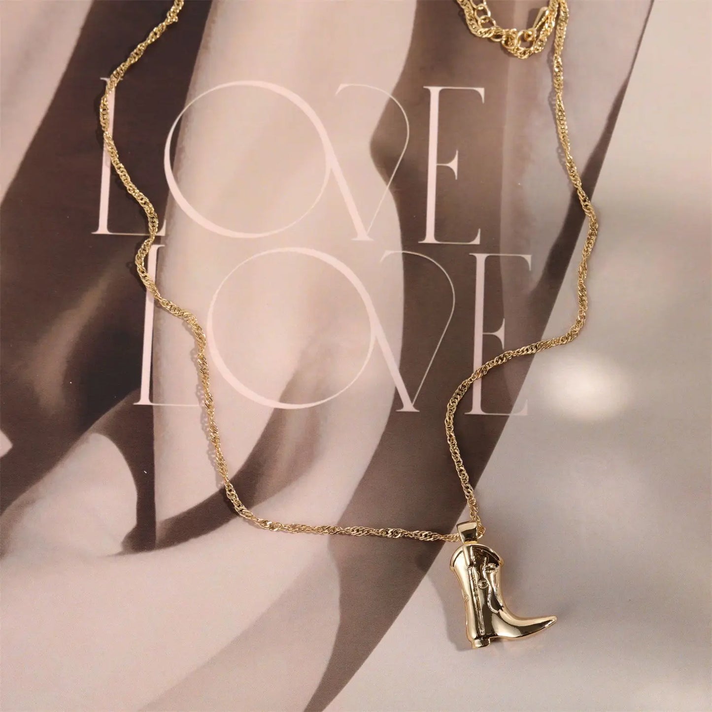 COWBOY BOOT Western Cowboy Boot Necklace