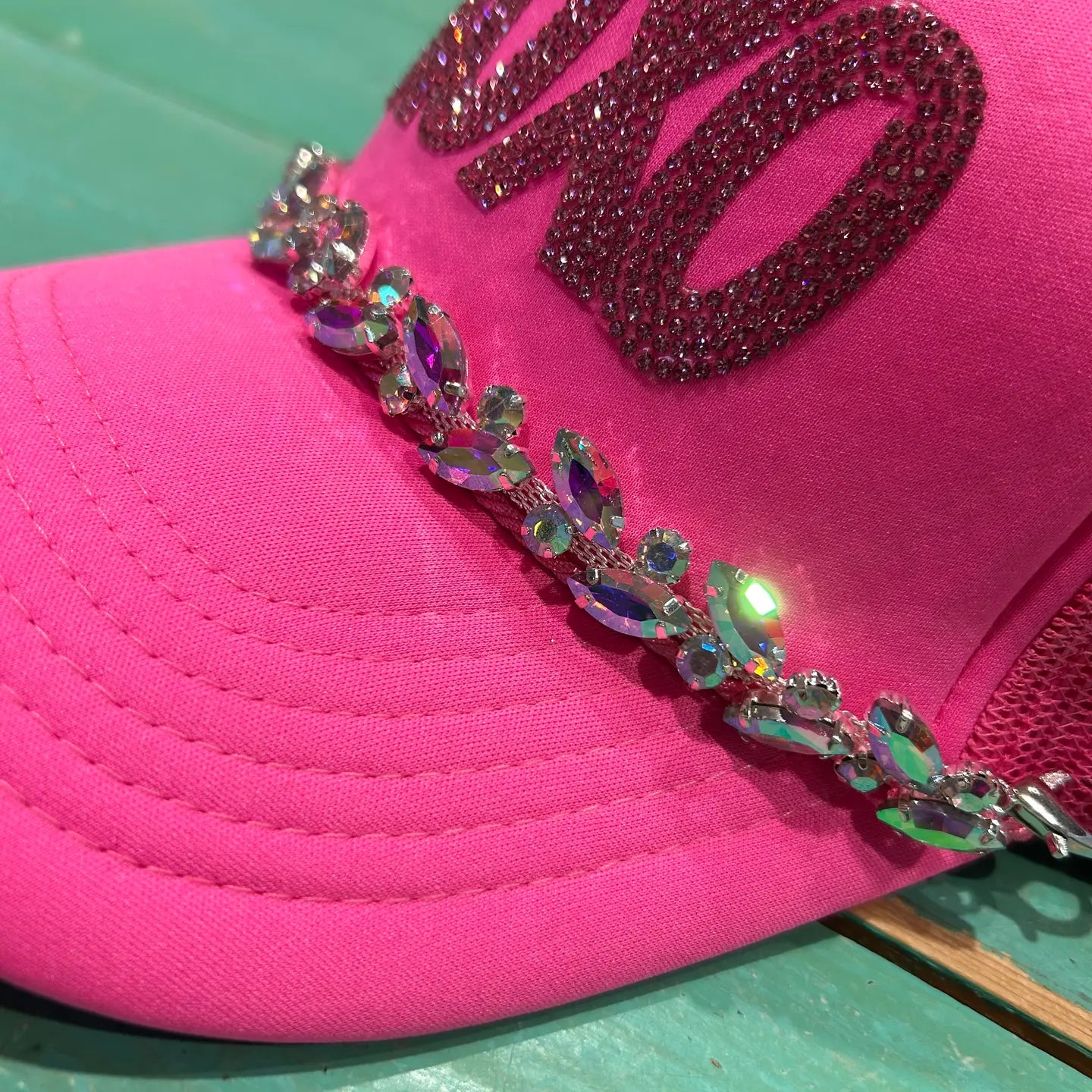 Jumbo Ab Rhinestone Trucker Chain | Hat Jewelry | Sparkle |