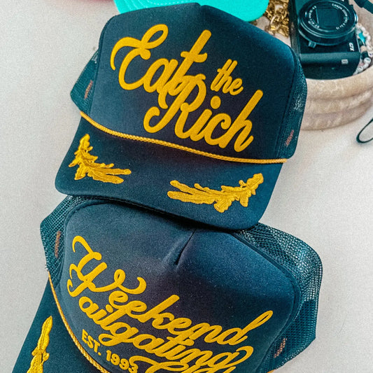 Eat the Rich Black Trucker Hat