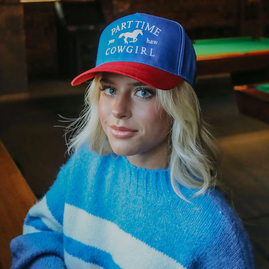Part Time Cowgirl Two Tone Trucker