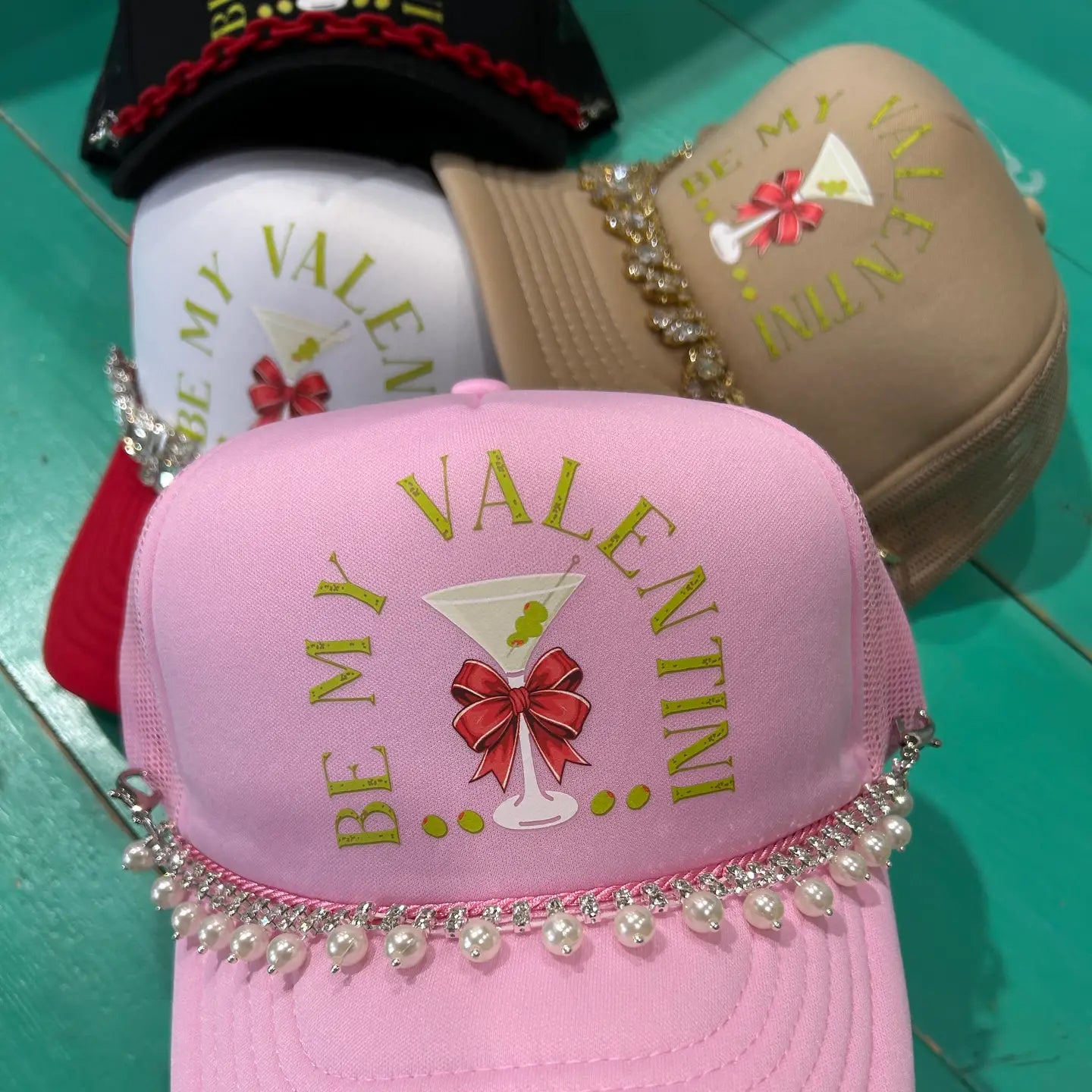 Rhinestone Pearl Trucker Hat Chain | Sparkle