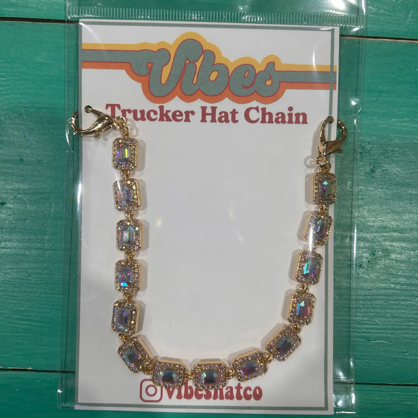 Large Rhinestone Studded Trucker Hat Chain |Hat Bar| Sparkle